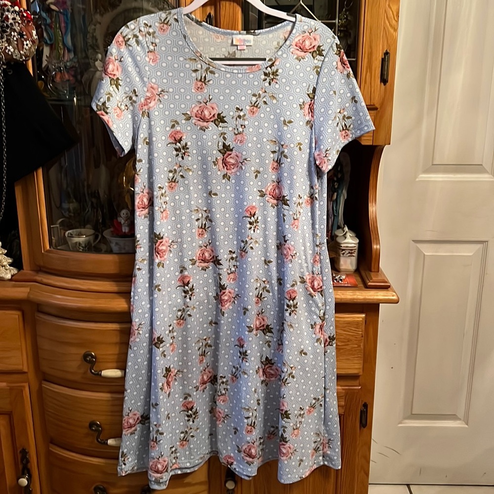 Floral Design Dress with Pockets s